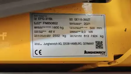 El Truck - 4-hjul 2021  Jungheinrich EFG 316k 350 ZT (11)