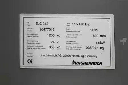 Ruční vysokozdvižný vozík 2015  Jungheinrich EJC 212 470 DZ (7)