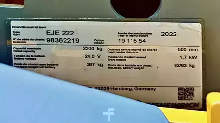 Elektrische palletwagens 2022  Jungheinrich EJE 222 LI-ION (7)
