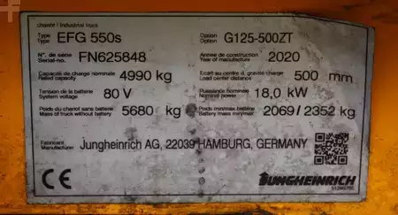 Chariots électriques à 4 roues 2020  Jungheinrich EFG 550 500 ZT (15)