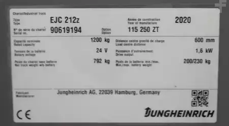 Ledstaplare gå 2020  Jungheinrich EJC 212z 250 ZT (8)