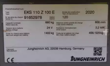 Vertical order pickers 2020  Jungheinrich EKS 110 Z 100E (6)