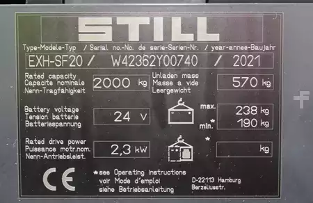 Nízkozdvižný vozík 2021  Still  EXH-SF20 LI-ION (7)