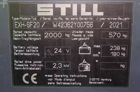 Nízkozdvižný vozík 2021  Still  EXH-SF20 LI-ION (7)
