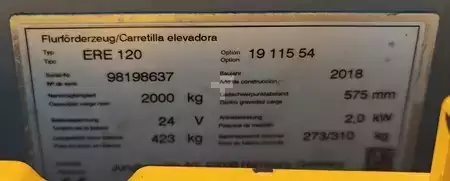 Porta-paletes elétrico 2018  Jungheinrich ERE 120 (7)