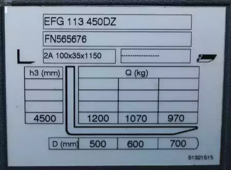 Eléctrico - 3 rodas 2018  Jungheinrich EFG 113 450 DZ (9)