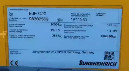Transpallet elettrici 2021  Jungheinrich EJE C20 (7)