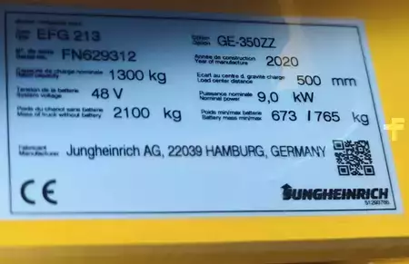 El Truck - 3-hjul 2020  Jungheinrich EFG 213 350 ZZ LI-ION (12)