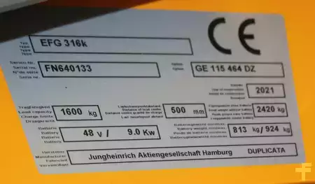 El Truck - 4-hjul 2021  Jungheinrich EFG 316 464 DZ (11)