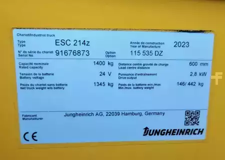 Ledstaplare 2023  Jungheinrich ESC 214z 535 DZ (8)