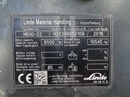 Linde H60D-02 Deutz Diesel 396 Zinkenversteller