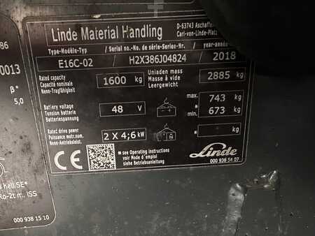 Elektro 3 Rad 2018  Linde E16C-02 Waage Vollkabine DZH (11)