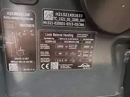 Eléctrica de 4 ruedas 2020  Linde Linde E20PH Nur 714h DZH SS 2020 (9)