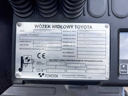 Chariot élévateur gaz 2023  Toyota 02-8FGF15 (12)