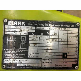 Propane Forklifts 2014  Clark c25cl (10)