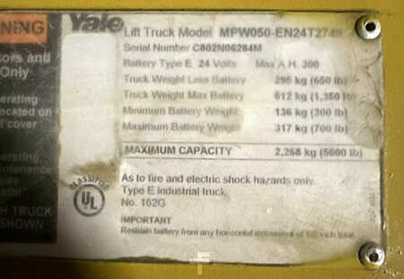 Electric Pallet Jacks 2015  Yale mpw050 (8)