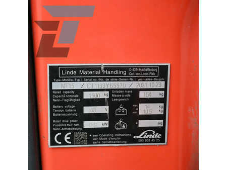 Nízkozdvižný vozík 2021  Linde MT15 Elektrische pallet wagen (7)