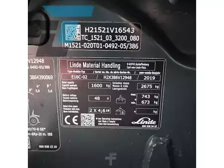 Elektryczne 3-kołowe 2019  Linde E16C-02 Linde E16C-02 Elektrische heftruck (16)
