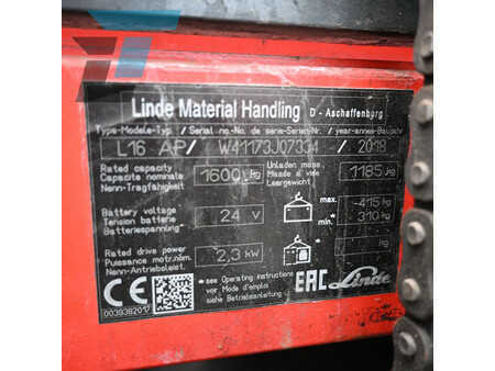Stoccatori 2018  Linde L16 AP Elektrische stapelaar (15)