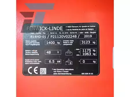 Carretilla retráctil 2019  Linde R14HD-01 Reachtruck Batterij 2023 (17)