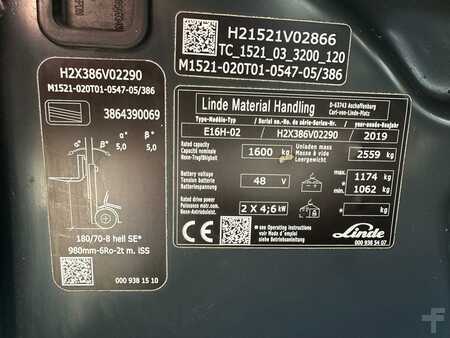 3-wiel elektrische heftrucks 2019  Linde E16H-02 (16)