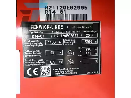 Chariots à mât rétractable 2014  Linde R14 Elektrische reachtruck (21)