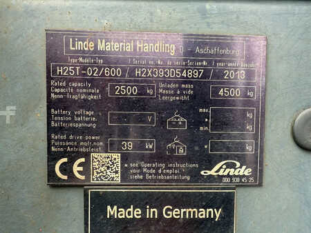 Carretilla elevadora GLP 2013  Linde H25T-02/600 LPG Heftruck (17)