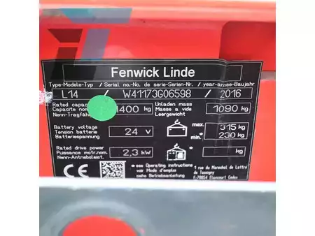 Wózek wysokiego podnoszenia 2016  Linde L14 Elektrische stapelaar (15)