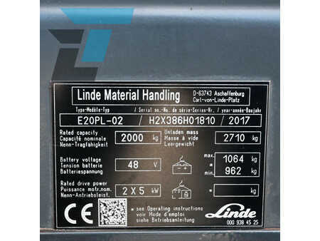 Dieselový VZV 2017  Linde E20PL-01 Elektrische heftruck (17)