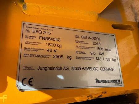 El truck - 3 hjulet 2018  Jungheinrich EFG215 Elektrische Heftruck (15)