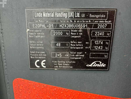 El Truck - 4-hjul 2007  Linde E20PHL-01 Elektrische Heftruck (16)