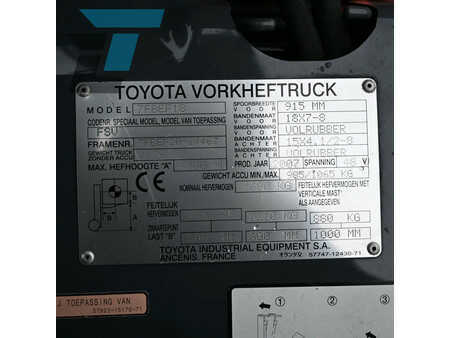 El truck - 3 hjulet 2007  Toyota 7FBEF18 Elektrische heftruck (16)