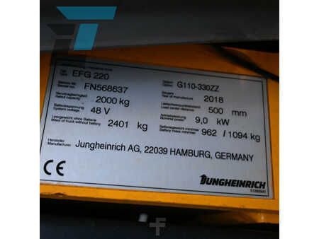 El Truck - 3-hjul 2018  Jungheinrich EFG 220 Elektrische heftruck (12)