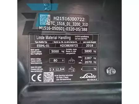 Chariots électriques à 4 roues 2018  Linde E50HL-01 Elektrische heftruck (14)