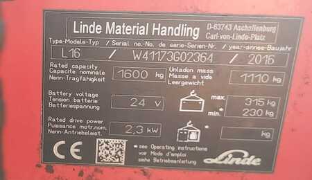 Apilador eléctrico 2016  Linde L16 (15) 
