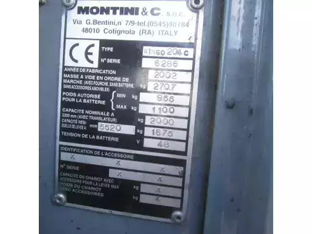 Elektro čtyřkolový VZV 2002  Montini Bingo 204, elektrisch, triplex, side shift. (12)