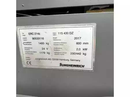 VZV s plošinou pro řidiče 2017  Jungheinrich ERC 214z 4300DZ (5)