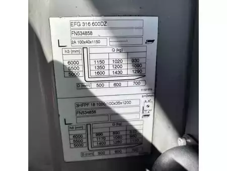 Elektro čtyřkolový VZV 2017  Jungheinrich EFG 316 6000 DZ 1200mm riputatud SS + POS ZH2 (6)