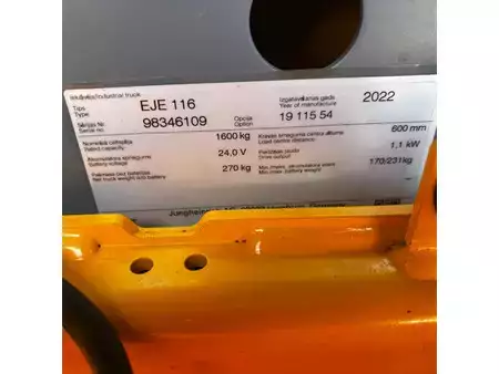 Nízkozdvižný vozík 2022  Jungheinrich EJE 116 1150mm (5)
