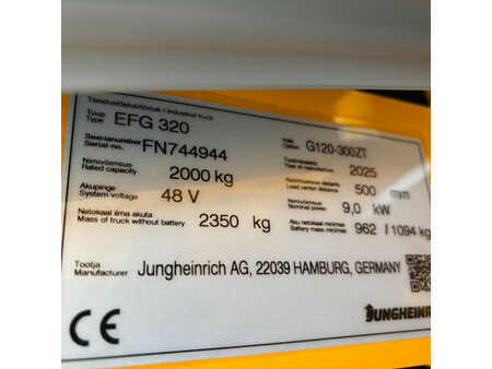 Elektro čtyřkolový VZV 2025  Jungheinrich EFG 320 ZT 3000 mm (8)