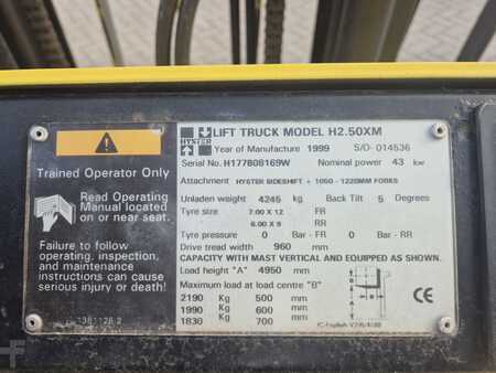 Wózki widłowe diesel 1999  Hyster H2.50XM (6)
