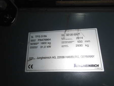 Gas gaffeltruck 2014  Jungheinrich TFG 316s (16)
