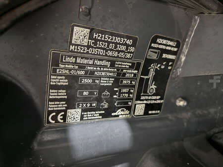 Dieseltrukki 2018  Linde E25 Vorkversteller Triplex 6,5M Sideshift Freelift lage urenstand (7)