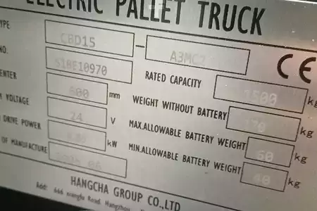 Electric Pallet Trucks 2025  HC (Hangcha) CBD15-A3MC2 (2)