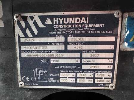 Diesel gaffeltruck 2017  Hyundai 25D-9 (6)