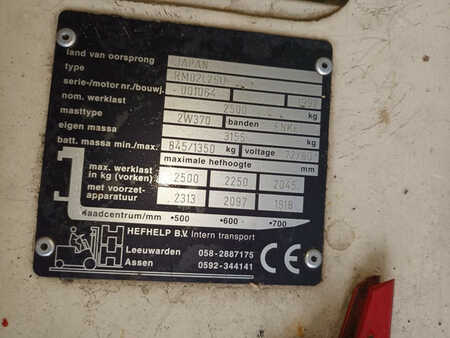 Elektromos 4 kerekű 1992  Nissan RM 02 l 25 U 2.5 ton electrisch (5)