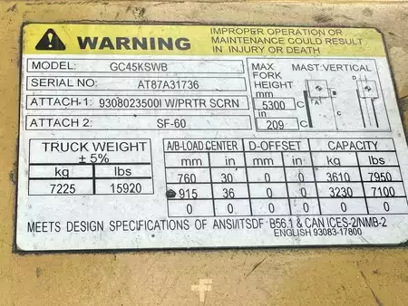 Montacargas GLP - CAT Lift Trucks GC45KSWB (7)