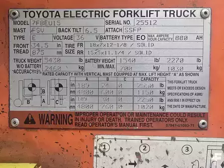 3-Wheel Electric 2013  Toyota 8FBE15U (5)