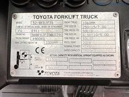 Chariots élévateurs diesel 2015  Toyota 52-8FDJF35 / DIESEL / 2016 / ONLY 2,096 HOURS / DUPLEX MAST / LIKE NEW (31)