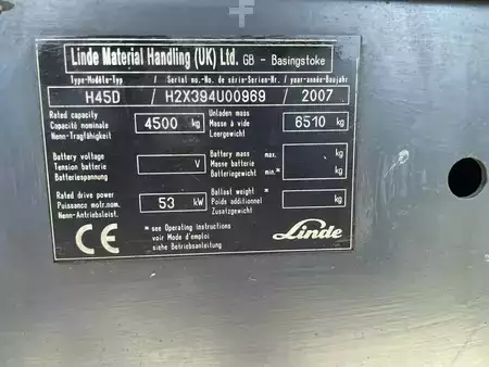 Wózki widłowe diesel 2007  Linde H45D Triplex Side-shift Forks positioner (10)